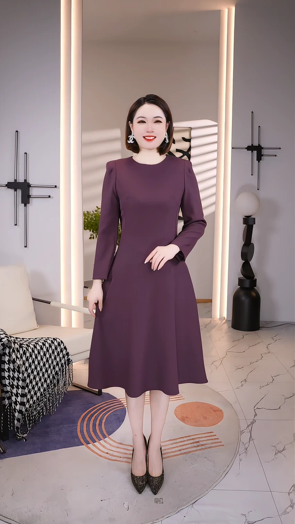 【深圳薇姐青仓】K高端大码原创遮肉显瘦连衣裙  K207