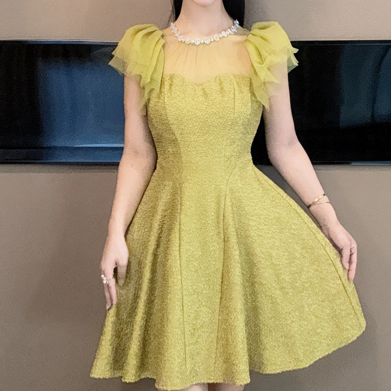 小众收腰气质定制新款夏季时尚轻奢显瘦小个子法式连衣裙 30884