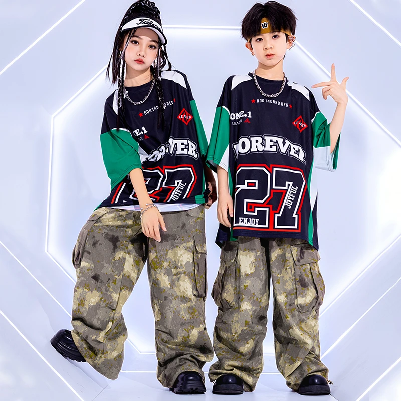 街舞舞蹈服嘻哈jazz爵士舞服装儿童hiphop潮酷原创街舞表演服套装