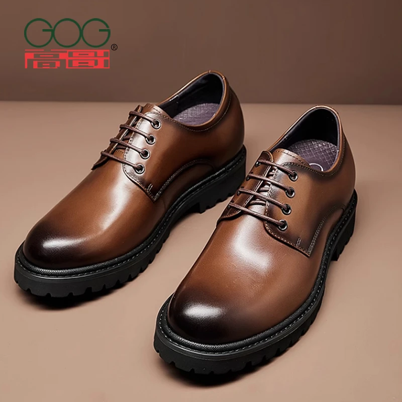 【商务精英】高哥内增高皮鞋真皮正装男鞋商务鞋英伦潮男士增高鞋秋
