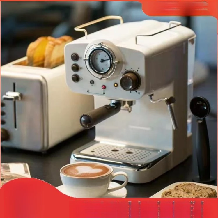 咖啡机意式家用小型半自动复古蒸汽式萃取家庭迷你打奶泡商用炉灶