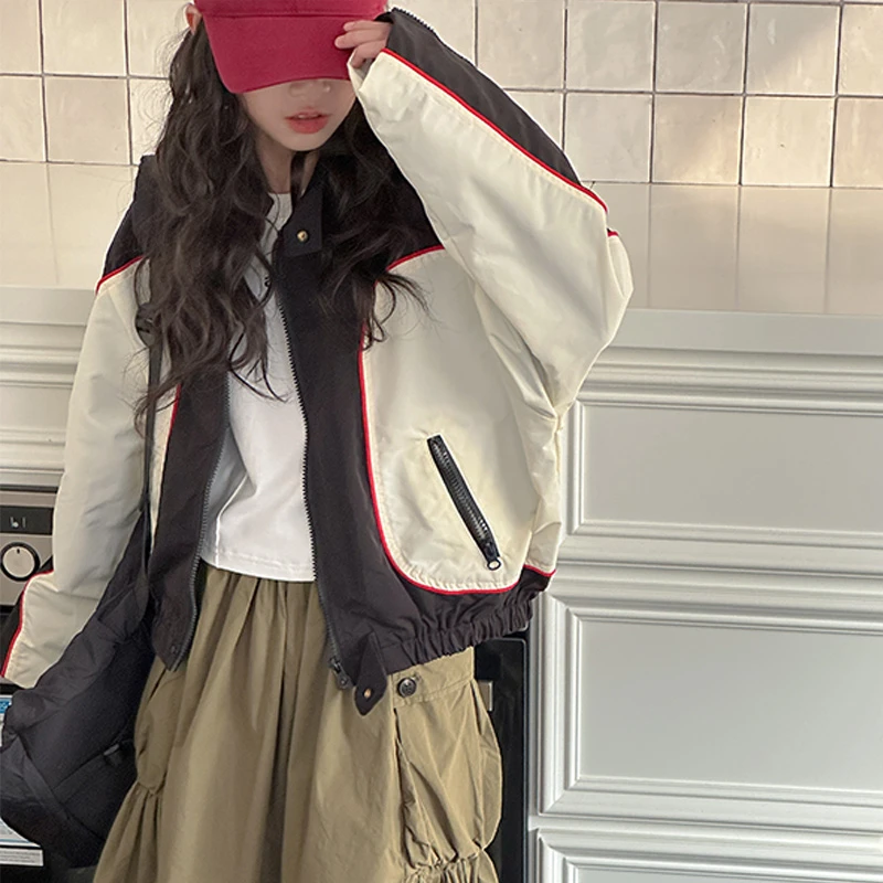 K25687韩国赛车服女童短款外套春秋装新款儿童2025女孩衣服百搭潮