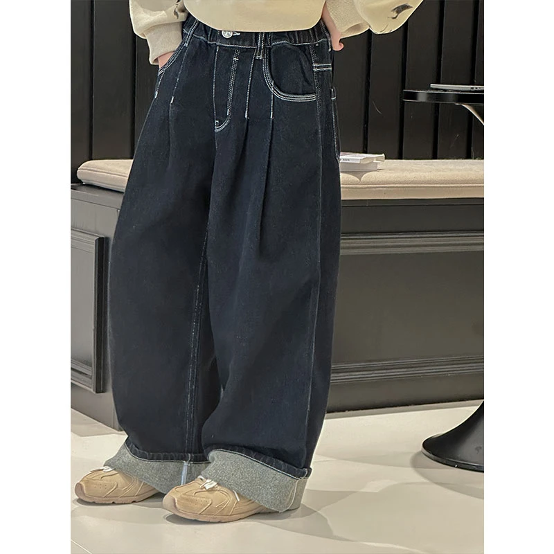 K27263孙小美女童牛仔裤2025新款春秋装儿童裤子休闲裤直筒裤