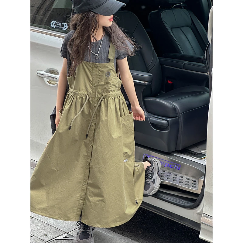 K26434日系女童夏装工装背带裙2025新款儿童背心裙子夏天吊带衣服