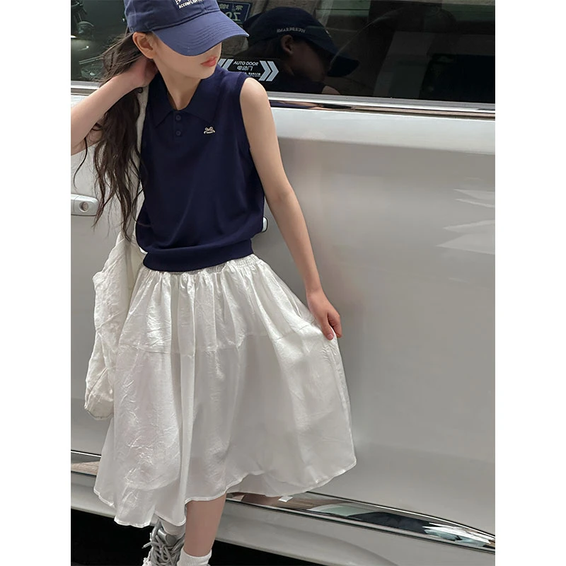 K26594韩国童装女童套装2025夏装新款儿童背心半身裙两件套裙子潮