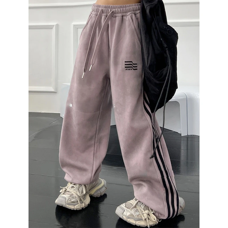 K27047孙小美脏染女童秋冬装休闲裤2025新款加绒加厚裤子宽松