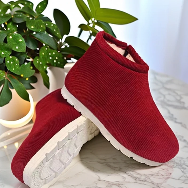 加绒新款植绒金鑫手工拉链精致防滑棉鞋女款爆款舒适保暖加厚毛绒