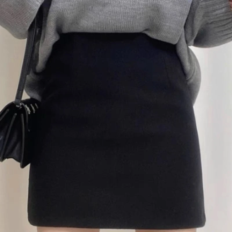 【苹果现货清清】秋冬半身裙大码毛呢时尚百搭设计感CC1021