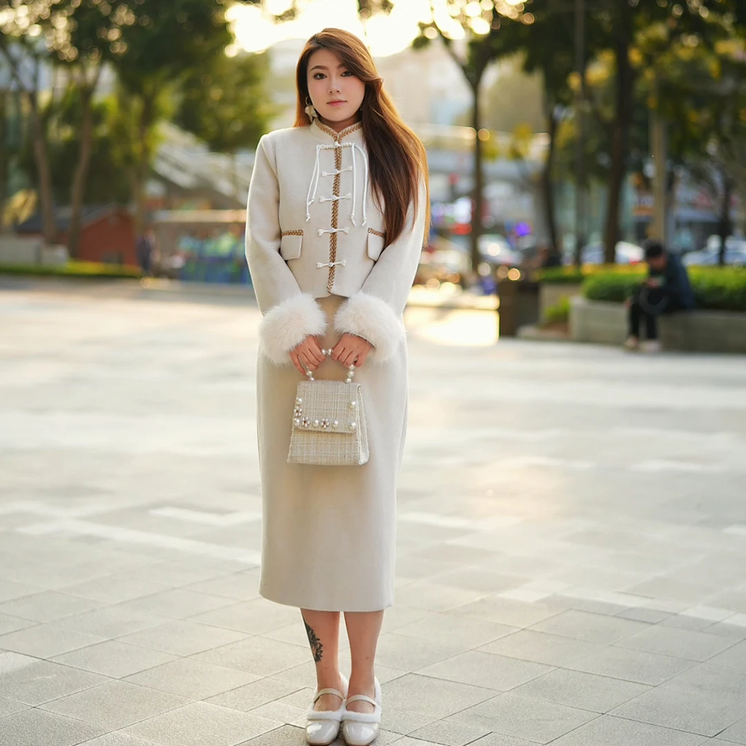 仅上衣【苹果现货清清】XY7498秋冬新款国风显瘦气质温婉上衣