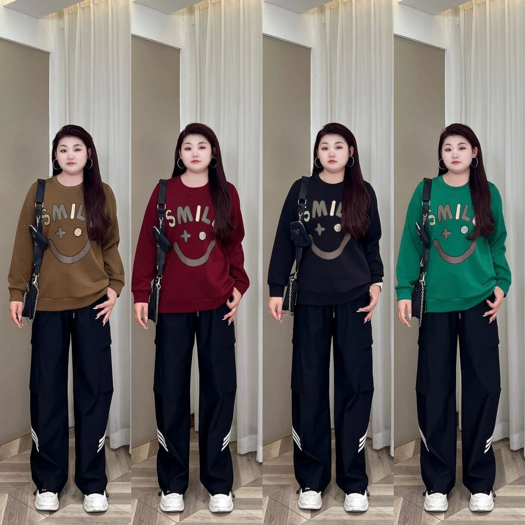 【现货仅卫衣】PMM81488 秋季新款百搭简约显瘦减龄笑脸休闲卫衣