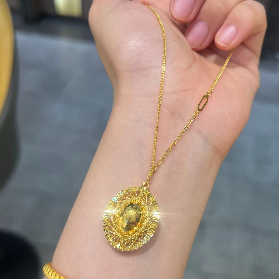 【铭记】足金999 鸽子蛋足金套链 多样性发一