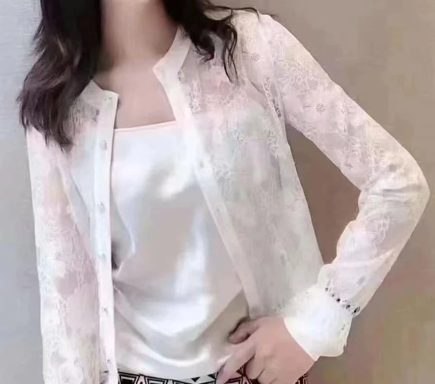 No退货1400376蕾丝拼接百搭开衫