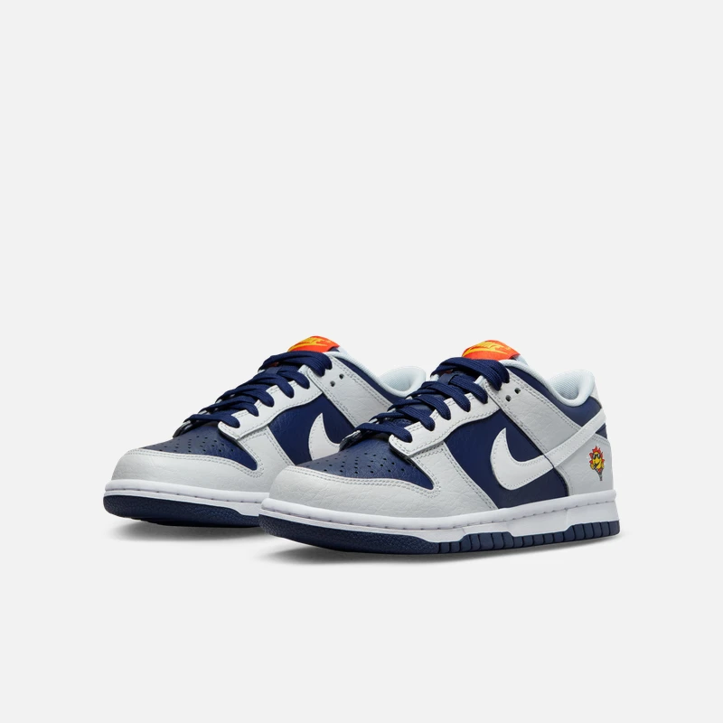 Nike耐克Dunk Low GS白蓝橙 变色 太阳花 女子低帮板鞋FN6968-025