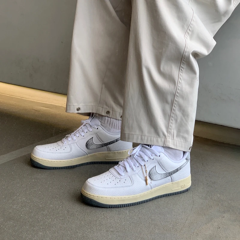 Nike耐克Air Force 1空军一号AF1白灰男子低帮休闲板鞋DV7183-100