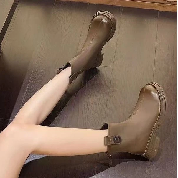 23005款-女士英伦风瘦瘦靴休闲鞋