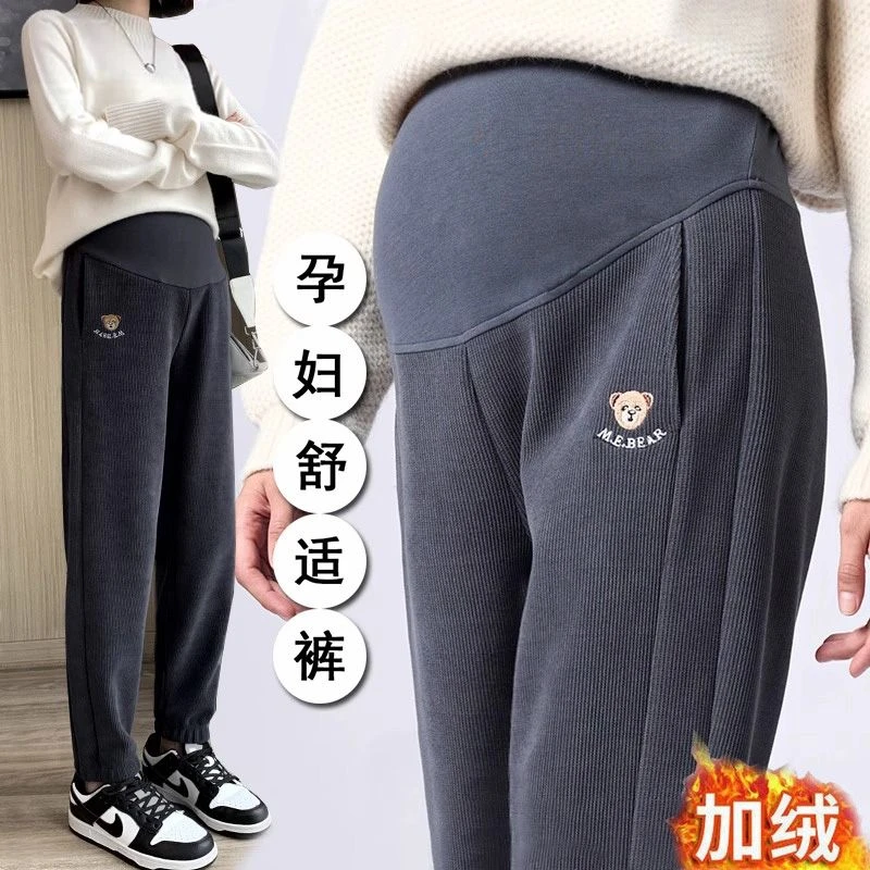 孕妇裤春秋外穿小个子冬季卫裤2025新款孕妇裤子加绒托腹运动裤