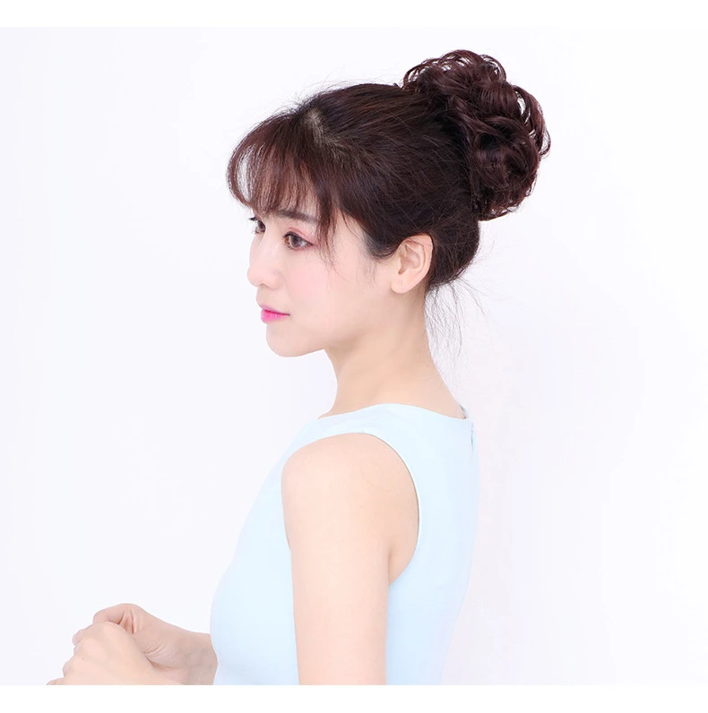 假发发圈女发包头花盘发器彩色丸子头花苞仿真发皮筋头花头饰发包