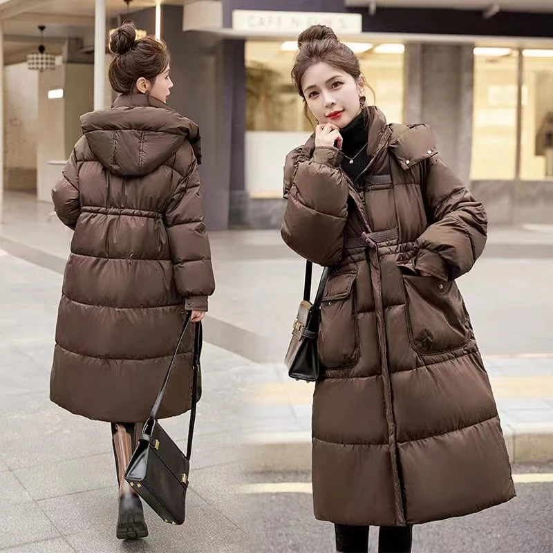 欧货收腰冬季中长款羽绒服厚绒外套8812款