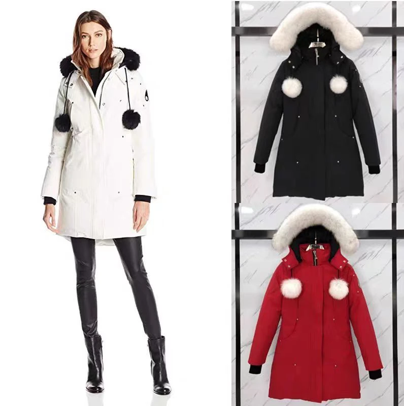 欧洲站同款出口版厚绒羽绒服中长款连帽冲锋衣外套8147款