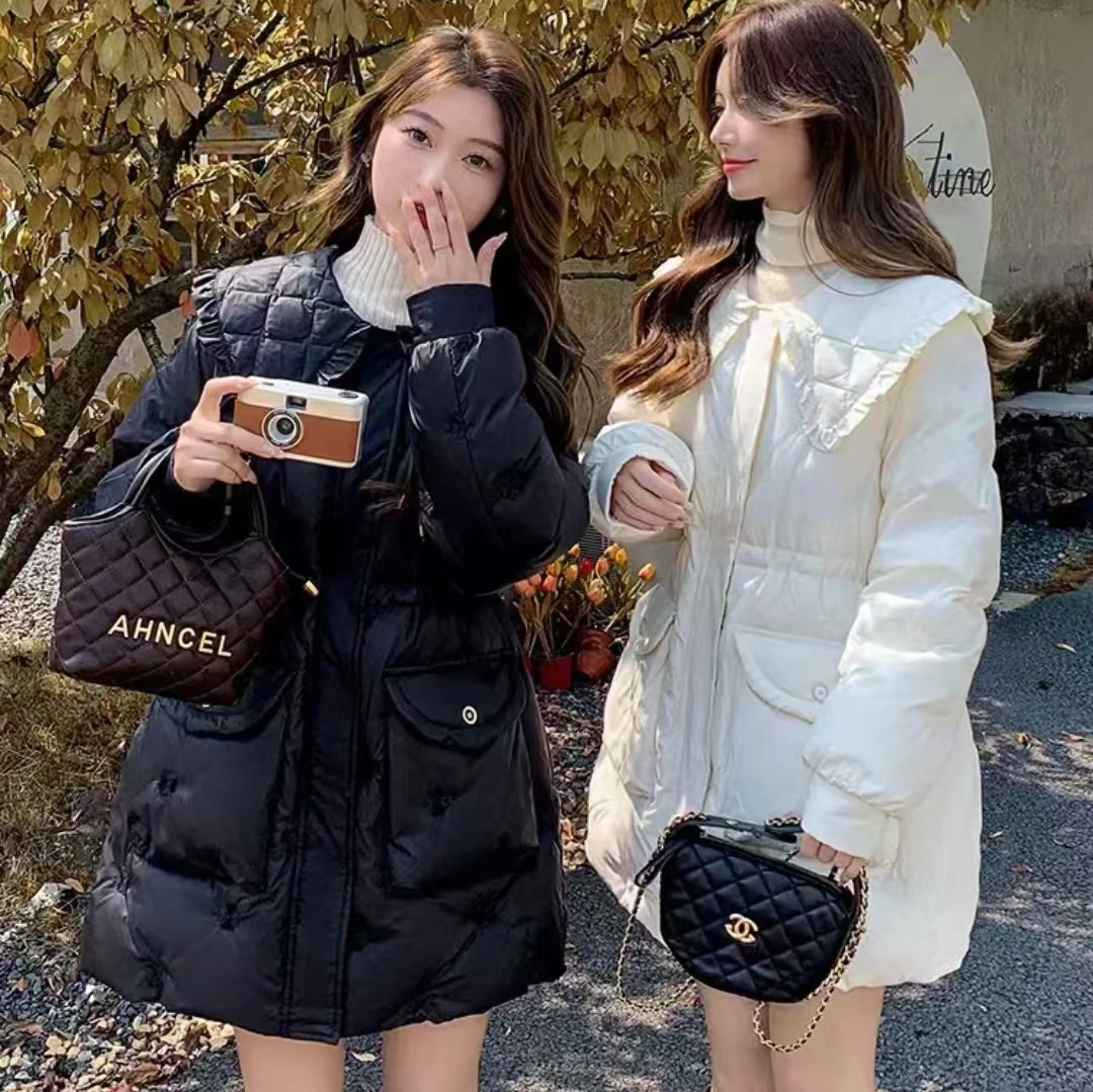 冬装新款小香风减龄羽羽外套厚绒衣中长8114款