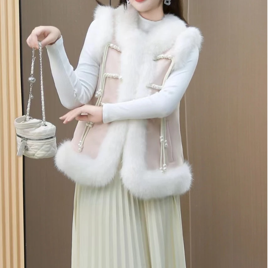 【运贴7-15】新中式时尚秋冬女士外穿气质加棉加厚国风马甲 MJ02601