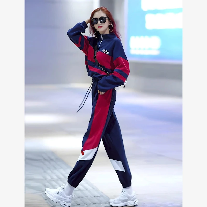 欧货港风潮流女2025秋季新款时尚运动减龄高级感阔腿裤两件套开衫