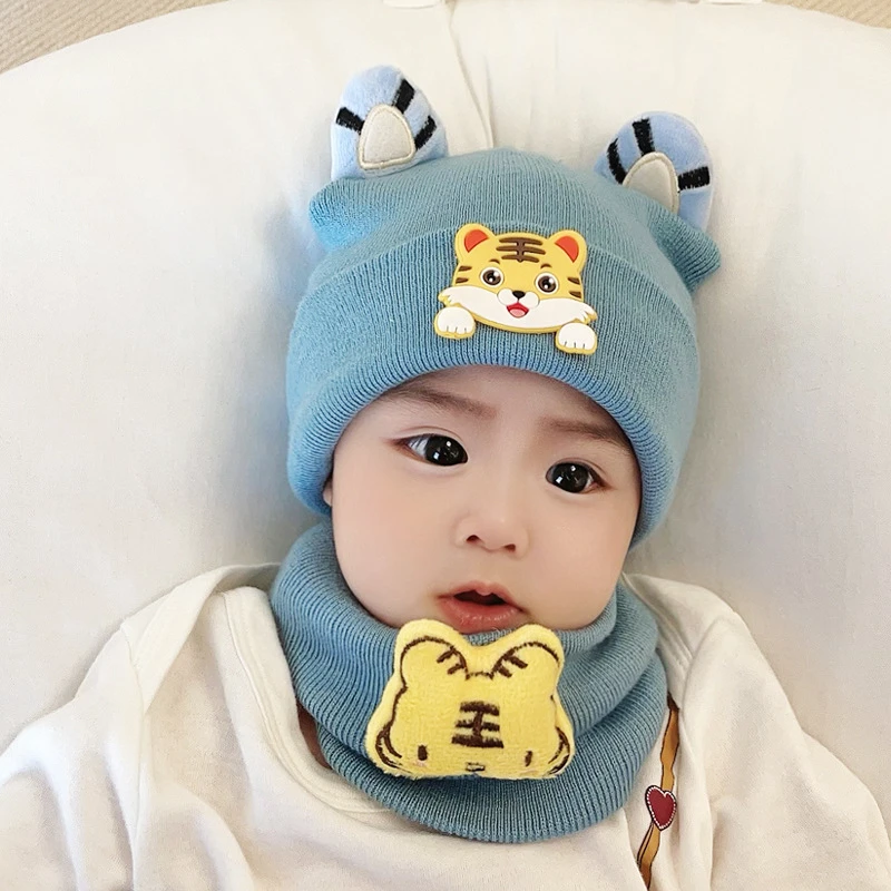 婴儿帽子围巾秋冬新生儿童韩版儿童帽子宝宝帽子婴幼儿保暖帽子