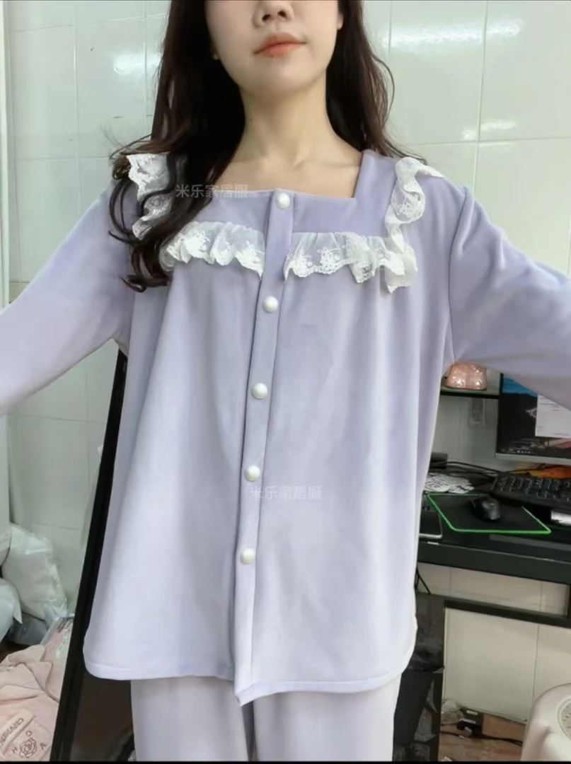 海岛绒紫藤芭蕾舞者长袖长裤秋冬新款