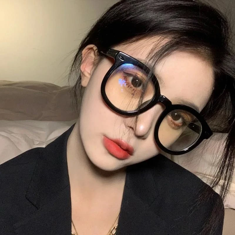 黑框眼镜女素颜神器防辐射抗蓝光近视镜框ins风网红大框平光眼睛