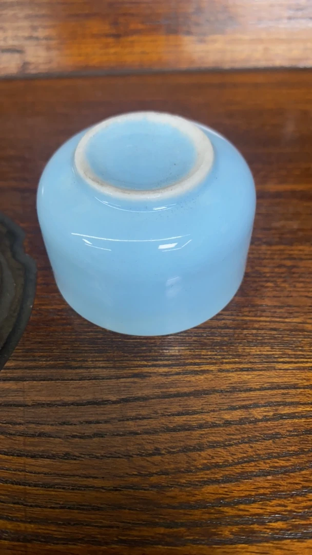 有田烧青瓷一口酒杯，茶杯，