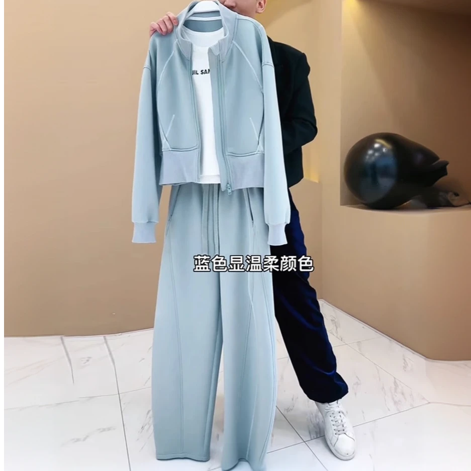 网红流行休闲运动套装春秋季拉链开衫清新宽松卫衣两件套时尚女装