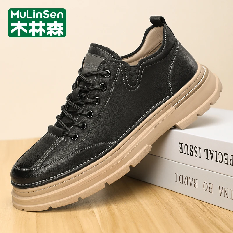木林森2025新款男士时尚百搭休闲鞋防滑耐磨潮流男士户外运动鞋