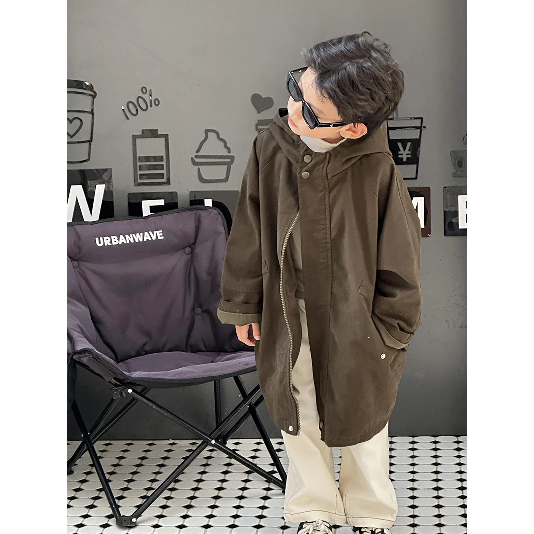 in 爱：my秋季儿童日系纯色风衣外套中小童休闲连帽简潮外套026