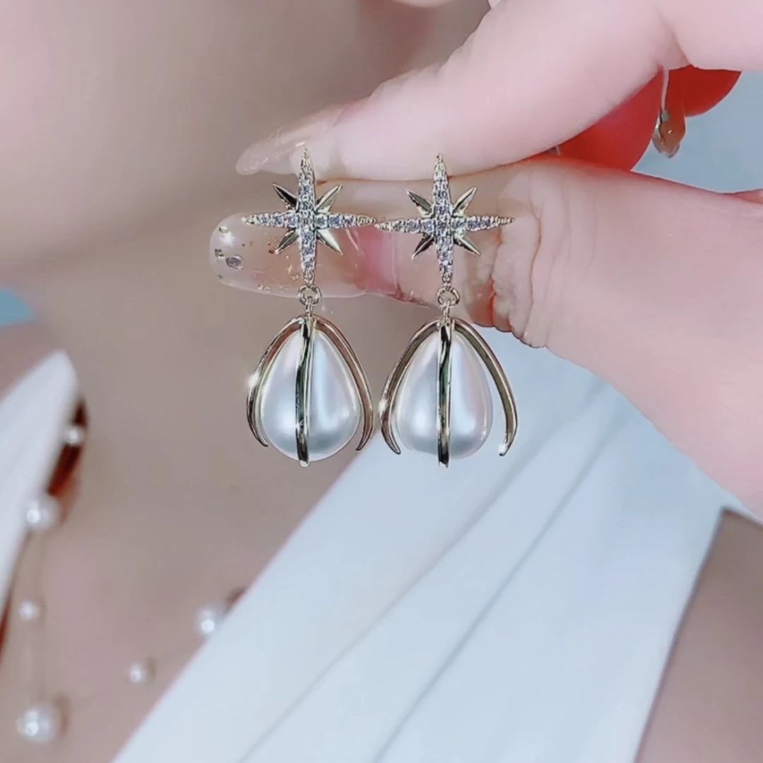 铜合金耳饰YWW1018 星星点灯吊坠耳环