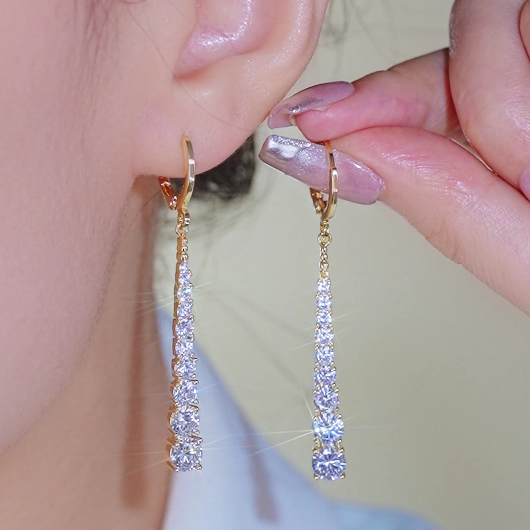 铜合金耳饰 1451一生一世轻奢金色气质耳环