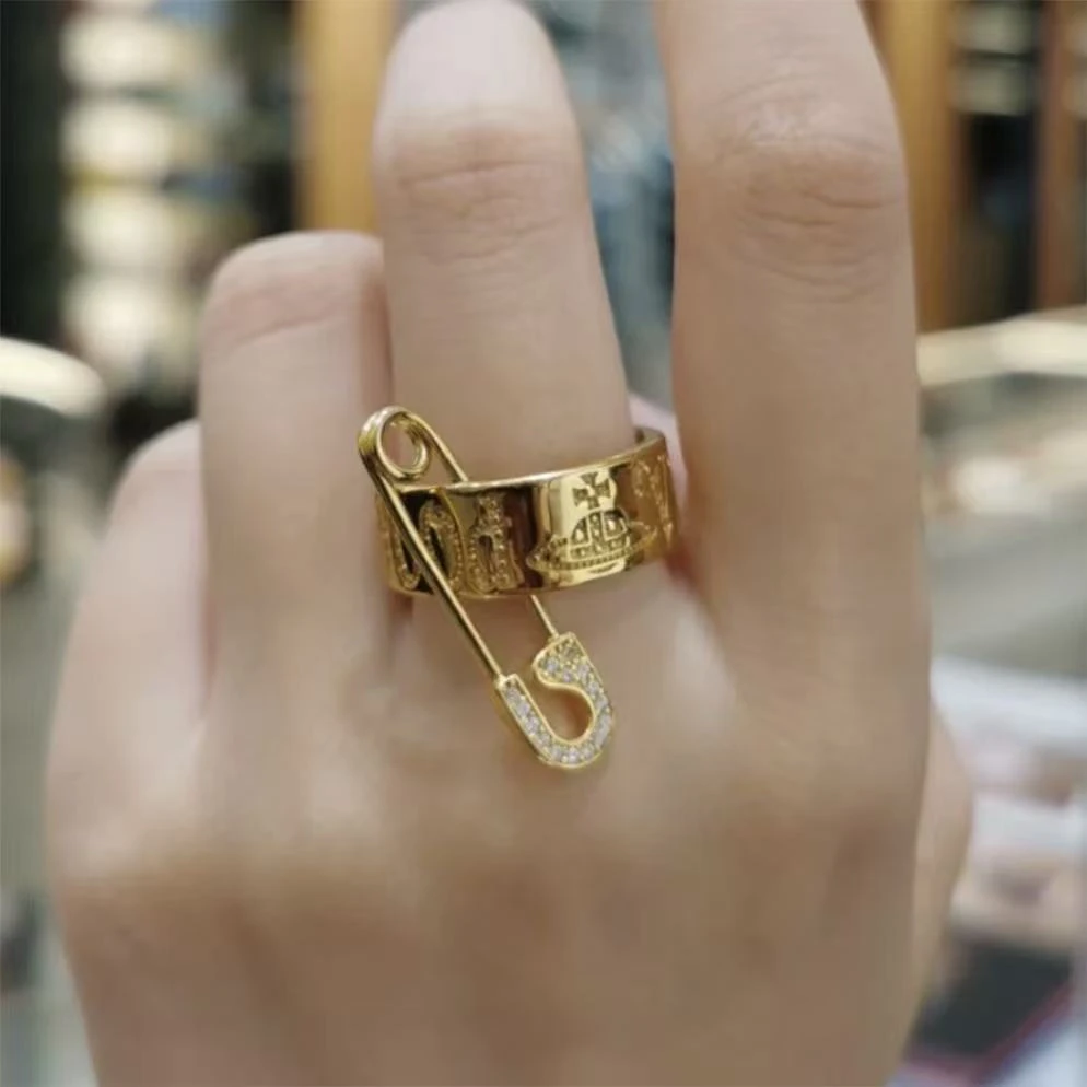 铜合金戒指 YM小西回形针戒指时尚复古小众个性百搭设计感气质