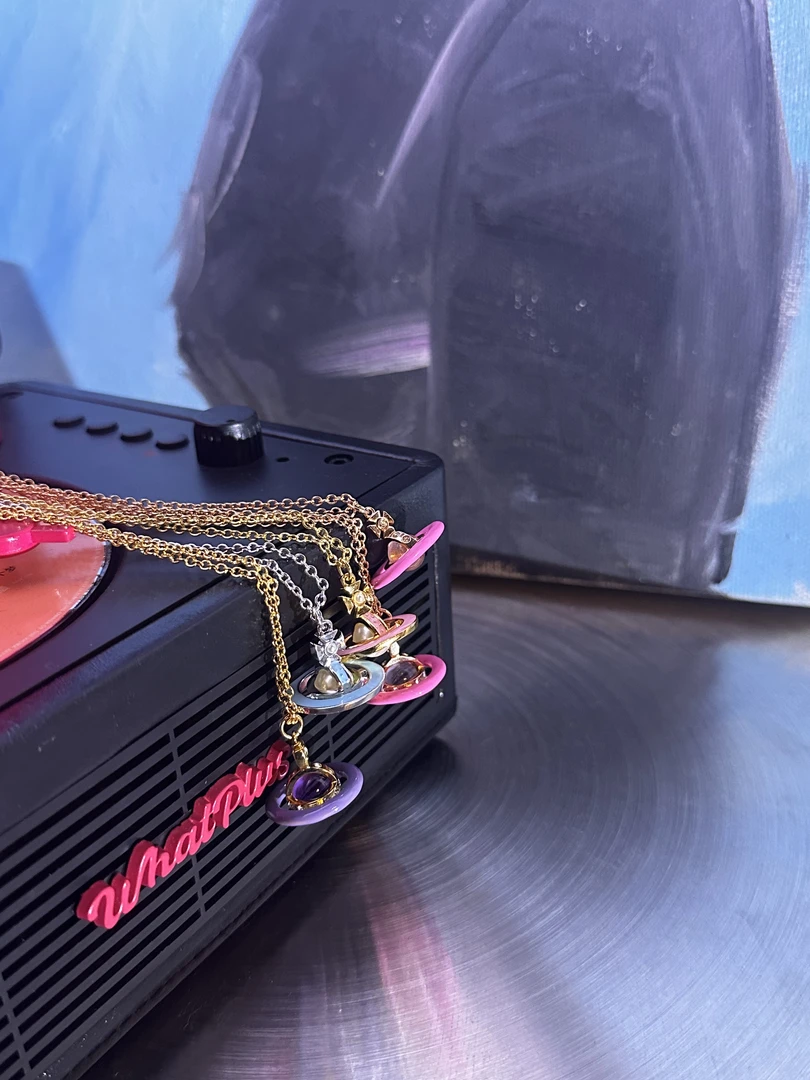 合金项链 小西小号立体土星项链项链轻奢时尚小众拼接气质精致