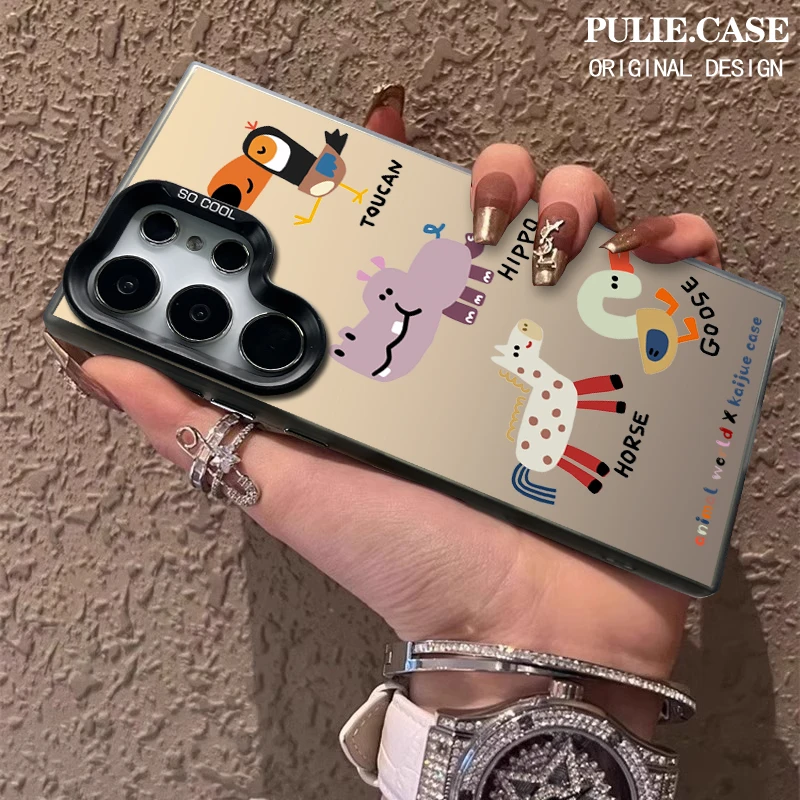 适用三星s24ultra新款25手机壳s23+防摔22河马大鹅卡通21FE磨砂套