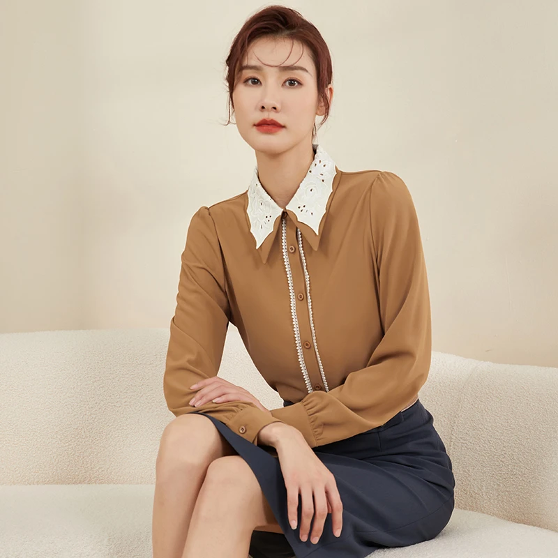 【青梅严选】衬衫女长袖设计感2023春季新款时尚宽松衬衣8391108