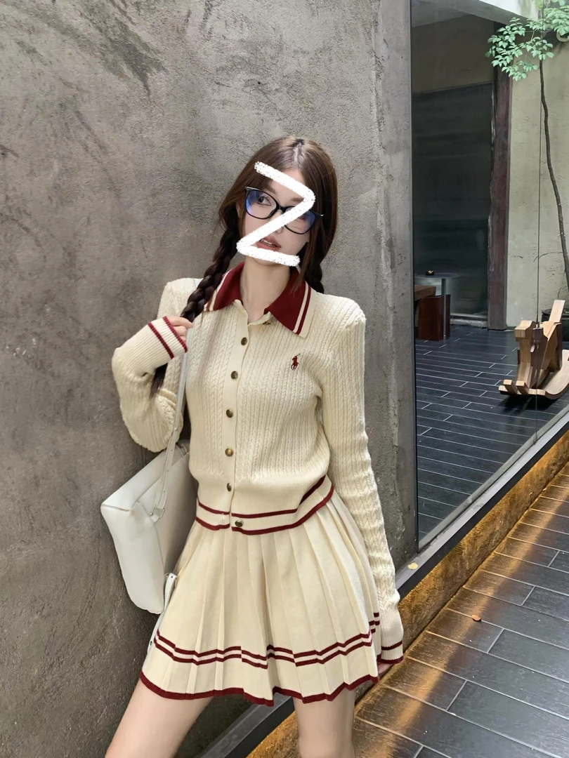 【两件套】秋季新款针织套装2024小香风韩系甜辣学院风时尚显瘦L