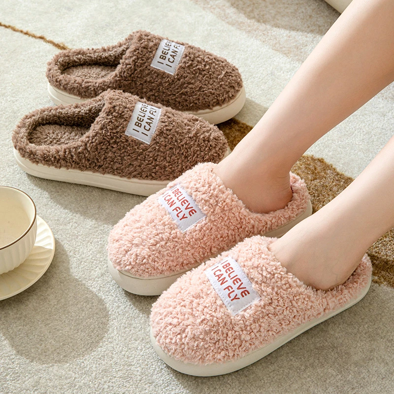 棉拖鞋女冬季毛毛绒保暖加绒2023新款室内家居厚底防滑女款棉鞋冬