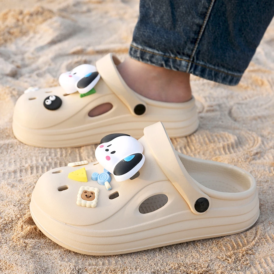 厚底洞洞鞋女夏季外穿透气2024新款沙滩鞋防滑防臭增高跟凉拖鞋女