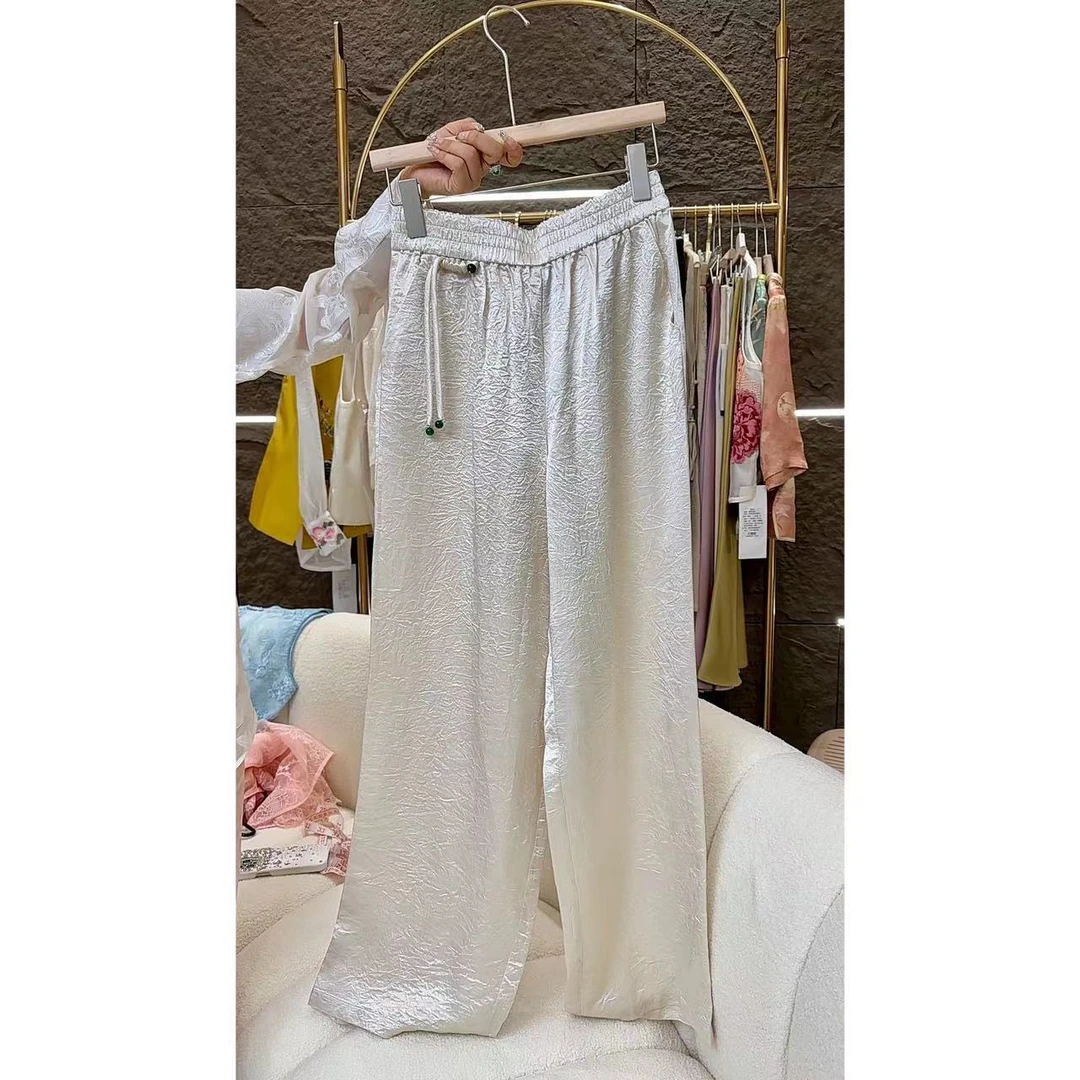 【休闲裤】夏季新款百搭透气时尚显瘦宽松阔腿裤8229-1