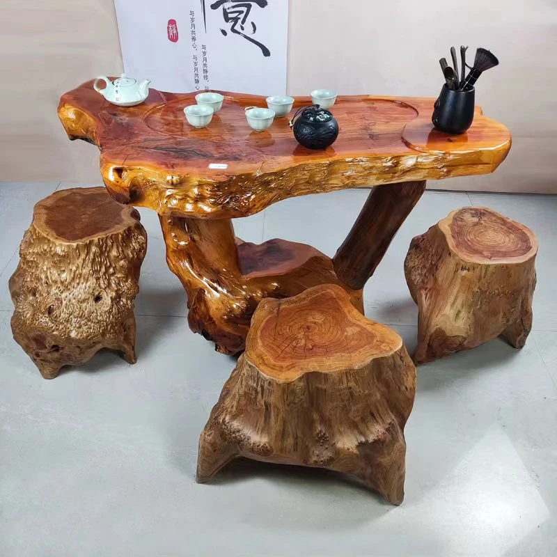 天然根雕茶台实木树根阳台小茶桌整体香樟木楠木雕功夫茶几经济型