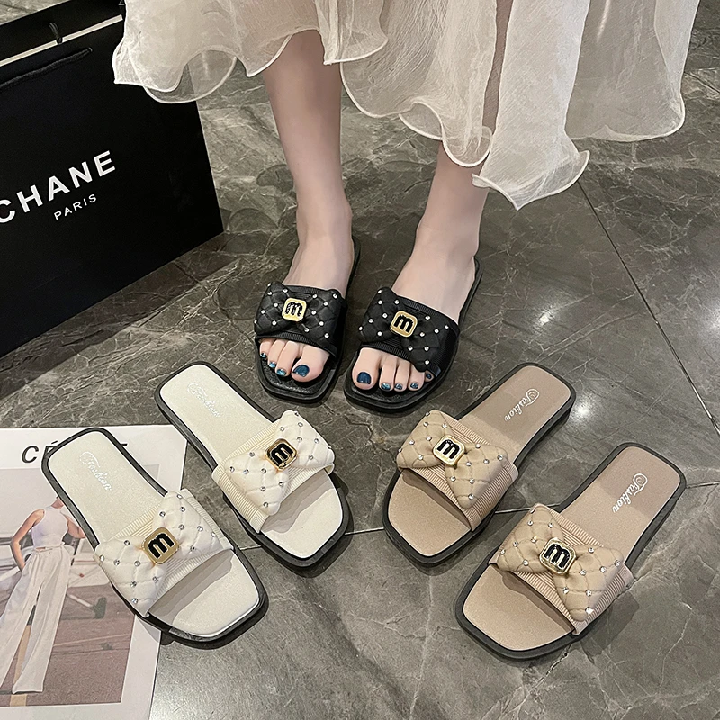 2024 新款一字时尚公主风女夏季凉鞋蝴蝶结ins新款拖鞋外穿