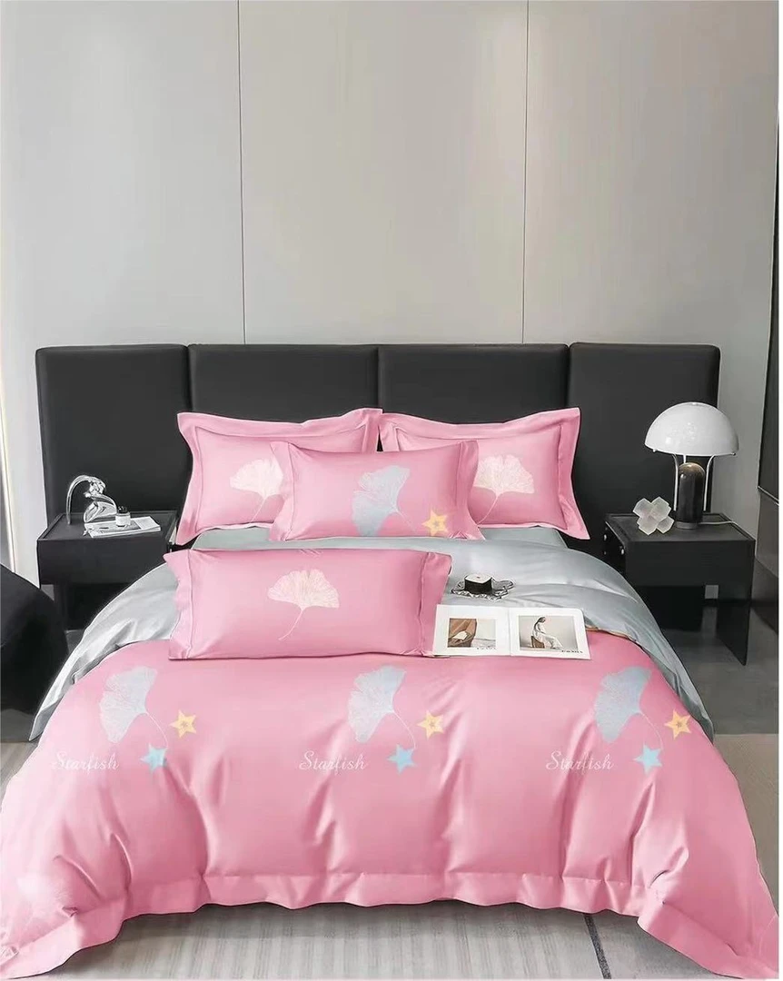 【四件套】杏花雨-粉加厚斜纹棉花柔软舒适轻奢