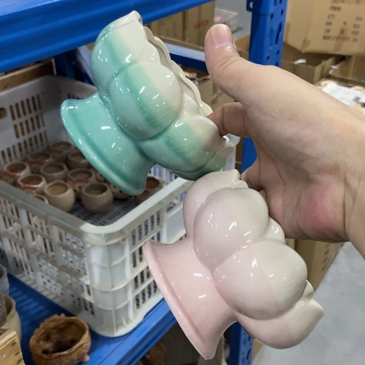 陶瓷20CM以下11*8浅粉绿