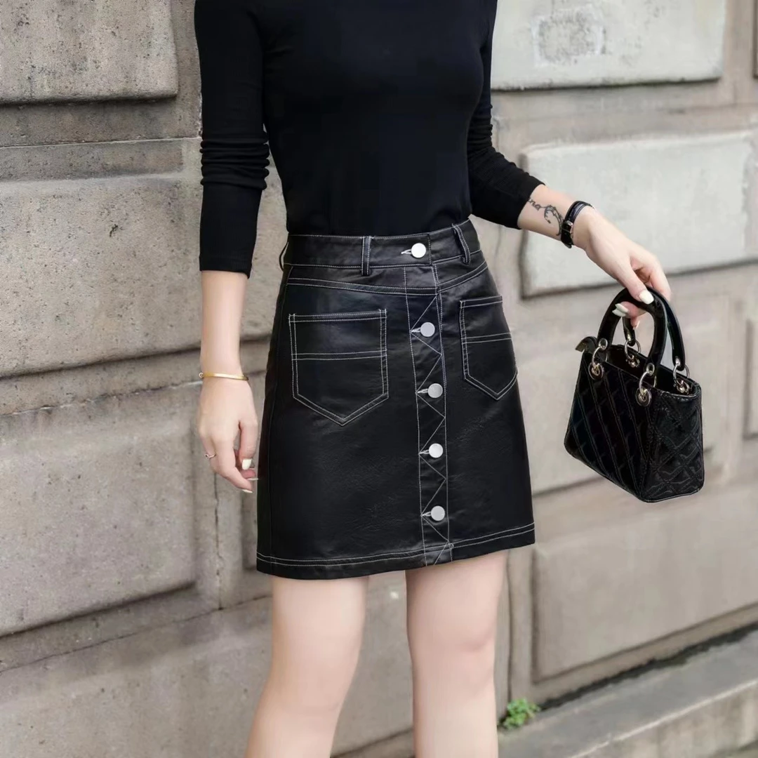 皮短裙 时尚女装短裙