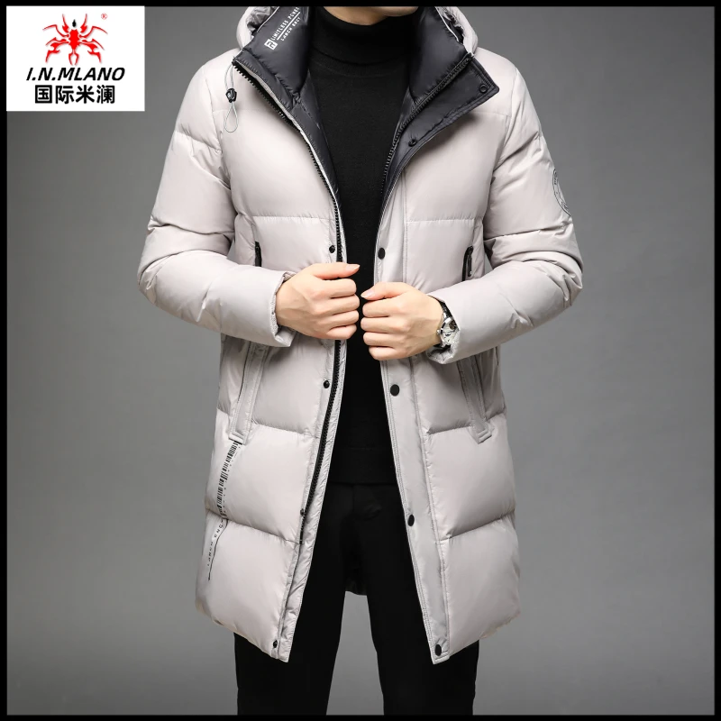 男款鹅绒羽绒服男中长款加厚保暖防寒男装冬季新款商务休闲外套潮