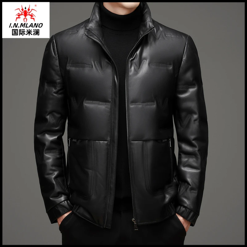 【加厚绵羊皮皮衣】男士真皮皮衣秋冬季海宁高档立领夹克保暖外套男